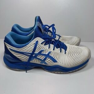 ASICS Court Ff 2 Novak White Tuna Blue Men's 9.5 43.5 Tennis Flytefoam Athletic